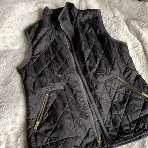 Black quilted vest
